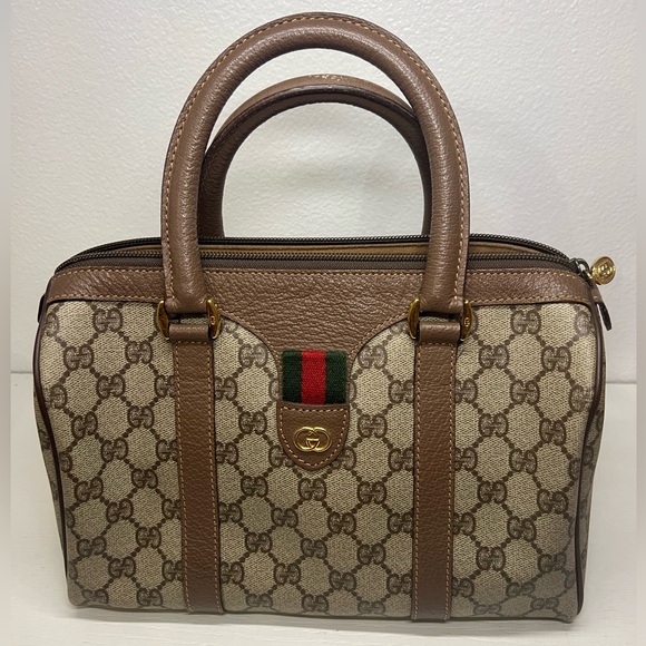 GUCCI GG Sherry Line Supreme Canvas Boston Bag - Picture 1 of 16